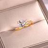 Brass Pave Single Cubic Zirconia Finger Rings for Women LS-ZK8046-1-2