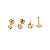 Stainless Steel Clear Cubic Zirconia Threadless Labret Stud WG18B1C-17-1
