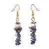 Natural Sodalite Chip Beaded Dangle Earrings EJEW-JE04788-13-3