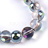Half Plated Transparent Glass Beads Strands X-EGLA-Q062-6mm-B02-2