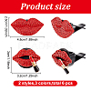 6Pcs 6 Styles Lip Shape Alloy Rhinestone Air Vent Clips AJEW-FH0004-67-2