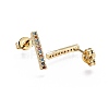 Brass Micro Pave Cubic Zirconia Stud Earrings EJEW-L224-18G-2