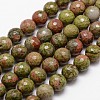 Natural Unakite Beads Strands G-G736-26-6mm-1