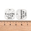 Hammered Square Carved Word Dreaming of the Sea Tibetan Style PALLOY-A15333-AS-2