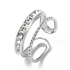 304 Stainless Steel Open Cuff Ring Finding RJEW-C046-08P-1