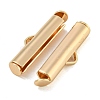 Brass Slide On End Clasp Tubes KK-N254-119G-03-2