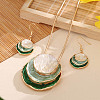 Three Flat Round Zinc Alloy Enamel Pendant Necklaces & Dangle Earrings Sets WGCF00E-06-1