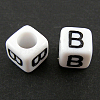 Letter Acrylic European Large Hole Beads OPDL-R050-10mm-B-1