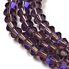 Transparent Electroplate Glass Beads Strands GLAA-F029-3mm-D04-3