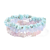 Chips Natural Larimar & Blue Lace Agate & Kunzite Beaded Stretch Bracelets Sets X-BJEW-JB05332-01-1