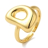 Initials Brass Open Cuff Ring for Women RJEW-N046-02D-G-1