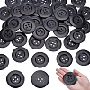 44Pcs Wood Buttons BUTT-PH0001-42A-1