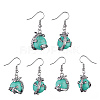 Gemstone Dragon Dangle Earrings EJEW-A092-12P-2