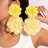 Flower Alloy Cloth Dangle Stud Earrings FS-WGD2E13-07-1
