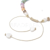 Natural Freshwater Shell & Mixed Gemstone Braided Bead Bracelets for Women BJEW-JB12717-5