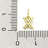 Letter Brass Micro Pave Clear Cubic Zirconia Pendants KK-K354-06G-X-3