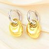 Oval Brass Hoop Earrings for Women EJEW-U057-06A-03GP-1