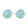 Ocean Brass Enamel Connector Charms KK-C251-05G-02C-1