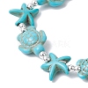 Synthetic Turquoise Beaded Stretch Bracelets for Men Women BJEW-JB11761-02-4