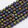 Electroplate Natural Druzy Agate Beads Strands G-G708-6mm-07-1