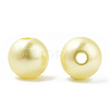 Spray Painted ABS Plastic Imitation Pearl Beads OACR-T015-05B-20-1