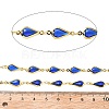 Brass Glass Teardrop Link Chains CHC-R001-04G-04-2