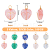 SUPERFINDINGS 2 Sets 5 Styles Natural & Synthetic Mixed Stone Pendants FIND-FH0005-65-2