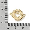 Brass Pave Clear Cubic Zirconia Ring Connector Charms KK-E802-10G-B-3