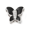 Brass Micro Pave Clear Cubic Zirconia Silde Charms KK-C086-02P-03-1