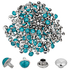 100Pcs Brass with Synthetic Turquoise Rivets KK-CL0001-01B-1