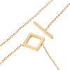 Square with Flat Round Tassel Pendant Lariat Necklace NJEW-G074-15G-4