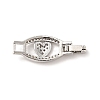 Heart Rack Plating Brass Micro Pave Clear Cubic Zirconia Watch Band Clasps ZIRC-H125-17P-2