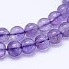 Natural Amethyst Round Bead Strands G-M212-8mm-02A-1