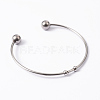 Fashion 304 Stainless Steel Cuff Bangles Torque Bangles BJEW-H473-01M-5