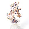 Natural Gemstone Chips with Brass Wrapped Wire Money Tree on Ceramic Vase Display Decorations DJEW-B007-01D-3