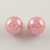 AB Color Transparent Crackle Round Acrylic Beads CACR-S006-02-1