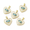 Real 18K Gold Plated PVD Vacuum Plating 201 Stainless Steel Enamel Pendants STAS-J401-VC1019-3