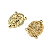 Holy Oval Carved Virgin Mary Tibetan Style Alloy Chandelier Component Links TIBEP-LF0961YKG-AG-LF-2