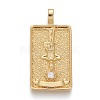 Brass Micro Pave Clear Cubic Zirconia Pendants ZIRC-Z004-01G-1