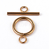 Ion Plating(IP) 304 Stainless Steel Ring Toggle Clasps X-STAS-L176-12G-A-1