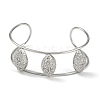 Non-Tarnish 304 Stainless Steel Wide Hollow Textured Opaen Cuff Bangles BJEW-Q348-07P-02-2