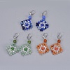 Natural Agate & Glass Beads Leverback Earrings EJEW-JE03068-M-1