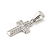 304 Stainless Steel Cubic Zirconia Pendants STAS-C102-04E-P-2