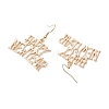 Word Happy New Year Alloy Dangle Earrings for Women EJEW-JE06155-4