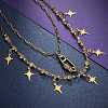 Star & Safety Pin Shape Pendant Necklaces Sets NJEW-JN03137-01-2