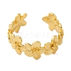 Rack Plating Brass Flower Open Cuff Rings for Women RJEW-S242-01G-A-2