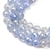 Electroplated Natural Agate Beads Strands G-B191-A07-6mm-16-3
