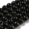 Natural Black Agate Round Beads Strand G-L084-10mm-28-2