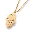 304 Stainless Steel Pendant Necklaces NJEW-L168-01G-4