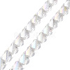 Electroplated Transparent Glass Beads Strands GLAA-G092-A05-1